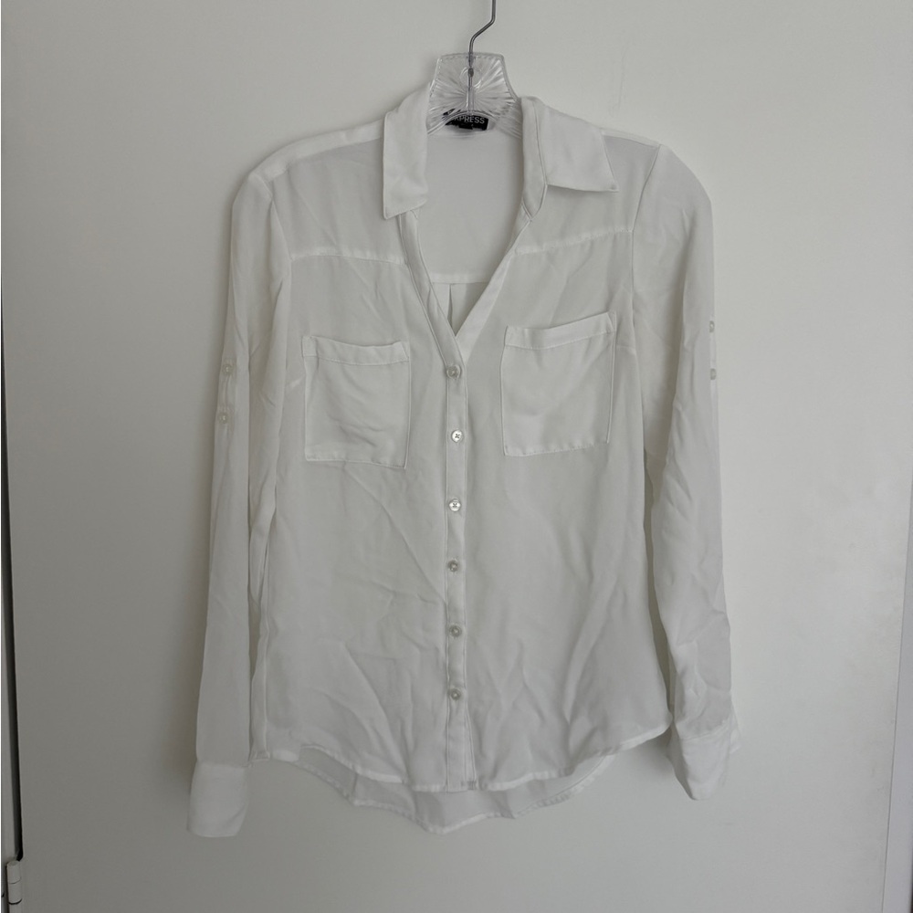Express Classic White Collared Shirt